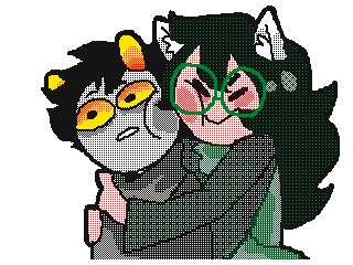 A short flipnote animation of Jade hugging Karkat.