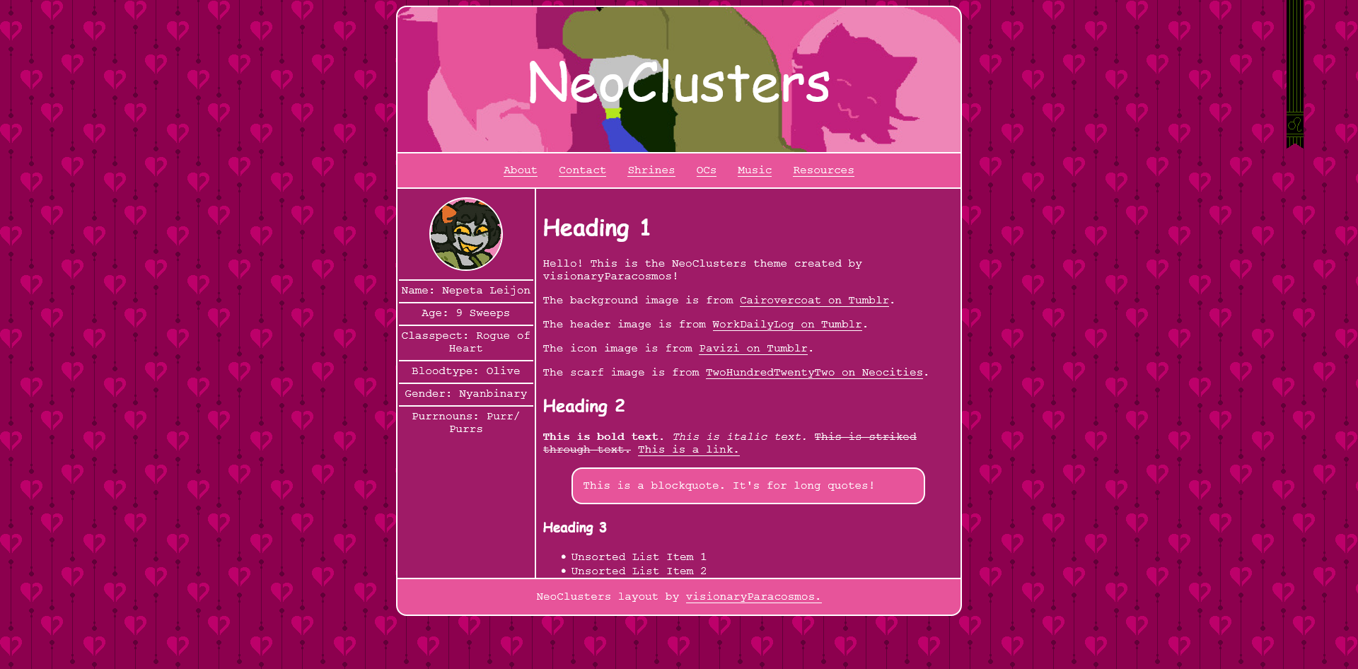 A screenshot of a web layout.